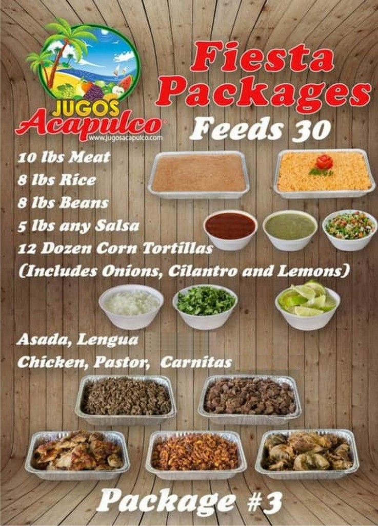 Fiesta Package 3, feeds 30 people*